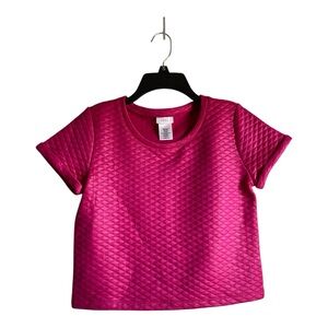 NWOT Piper Girls Size XL 14/16 Pink Quilted Short Sleeve Top